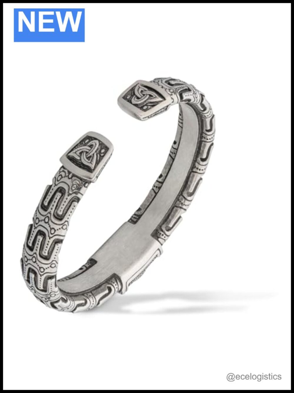 Pewter Vegvisir Bracelet Adjustable Norse Arm Ring Cuff